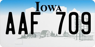 IA license plate AAF709