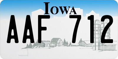 IA license plate AAF712