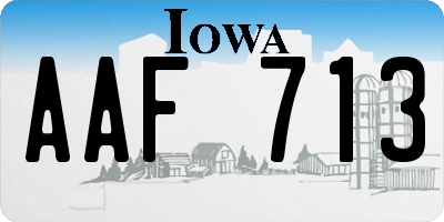 IA license plate AAF713