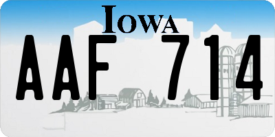 IA license plate AAF714