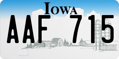 IA license plate AAF715