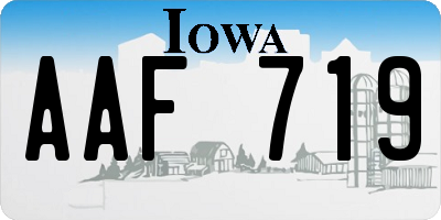 IA license plate AAF719