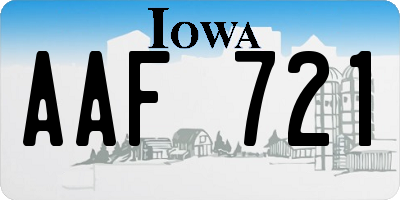 IA license plate AAF721