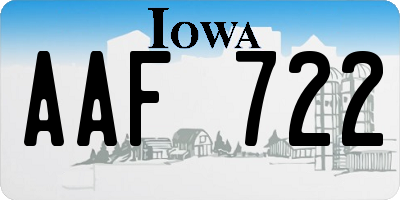 IA license plate AAF722