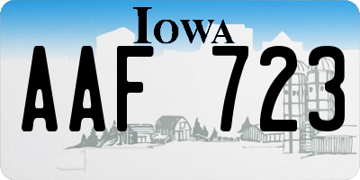 IA license plate AAF723