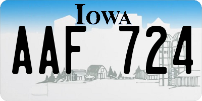 IA license plate AAF724