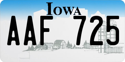 IA license plate AAF725