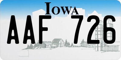 IA license plate AAF726