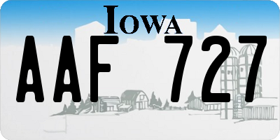 IA license plate AAF727