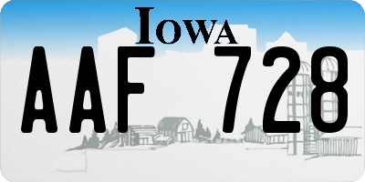 IA license plate AAF728