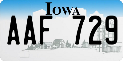 IA license plate AAF729