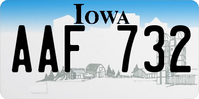 IA license plate AAF732