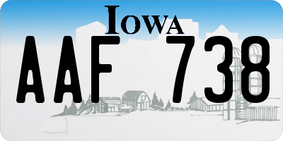 IA license plate AAF738