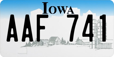 IA license plate AAF741