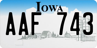 IA license plate AAF743