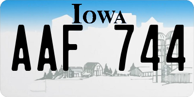 IA license plate AAF744
