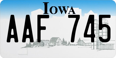 IA license plate AAF745