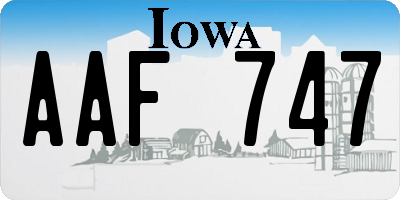 IA license plate AAF747