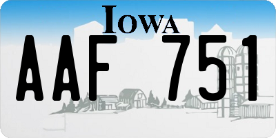 IA license plate AAF751