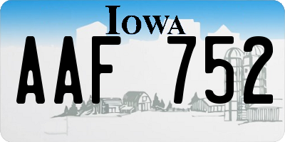 IA license plate AAF752