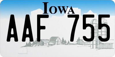 IA license plate AAF755