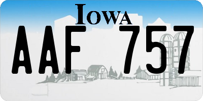 IA license plate AAF757