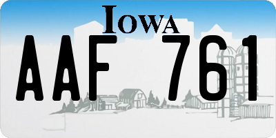 IA license plate AAF761