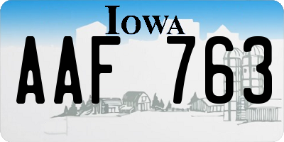 IA license plate AAF763