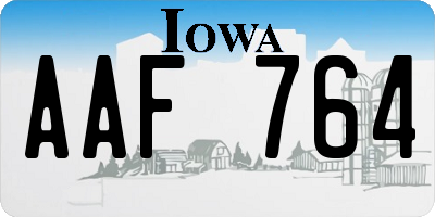 IA license plate AAF764