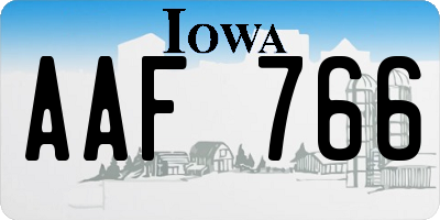 IA license plate AAF766