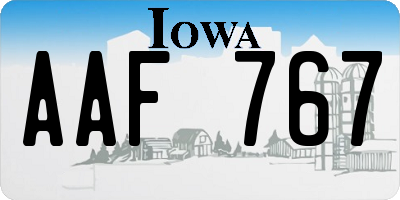 IA license plate AAF767