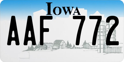 IA license plate AAF772