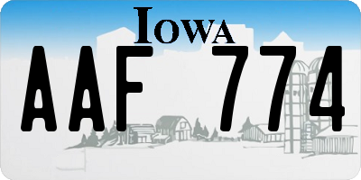 IA license plate AAF774