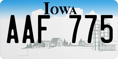 IA license plate AAF775