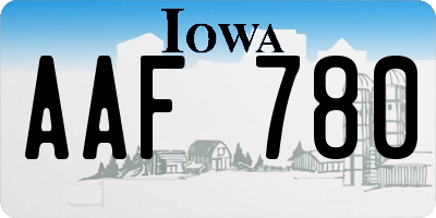 IA license plate AAF780