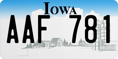 IA license plate AAF781