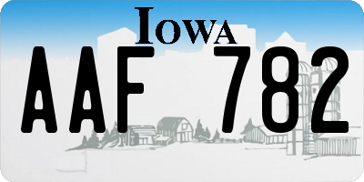 IA license plate AAF782