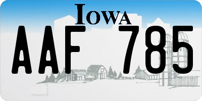 IA license plate AAF785