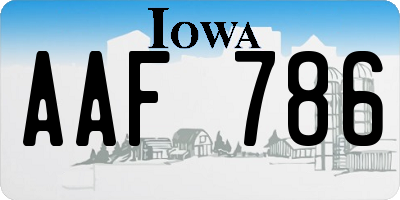 IA license plate AAF786