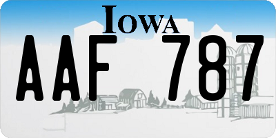 IA license plate AAF787