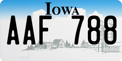 IA license plate AAF788