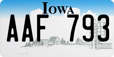 IA license plate AAF793