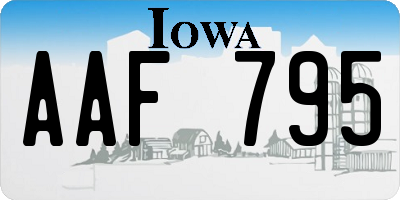 IA license plate AAF795