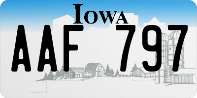 IA license plate AAF797