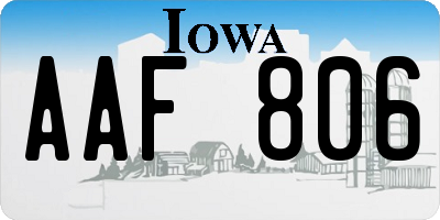 IA license plate AAF806