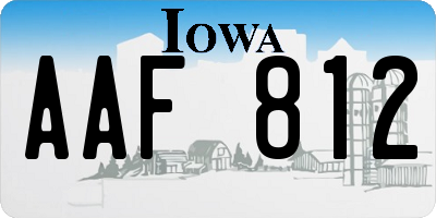 IA license plate AAF812