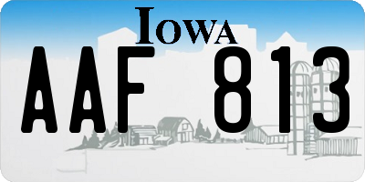 IA license plate AAF813