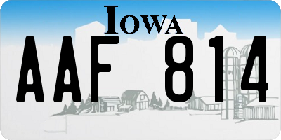 IA license plate AAF814