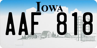 IA license plate AAF818