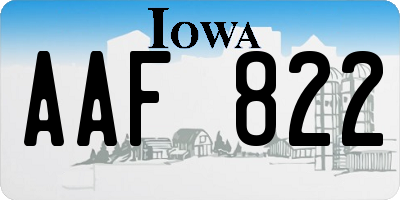 IA license plate AAF822